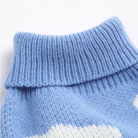 Cider Sky Blue and White Cat Sweater - Picture 4 of 11